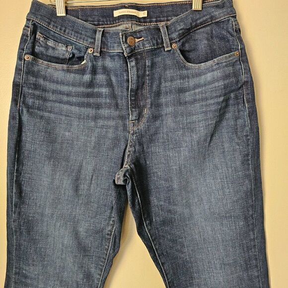 EUC LEVI'S CLASSIC STRAIGHT DARK WASH JEANS SIZE 12 S W 31 L 28 - Picture 7 of 15